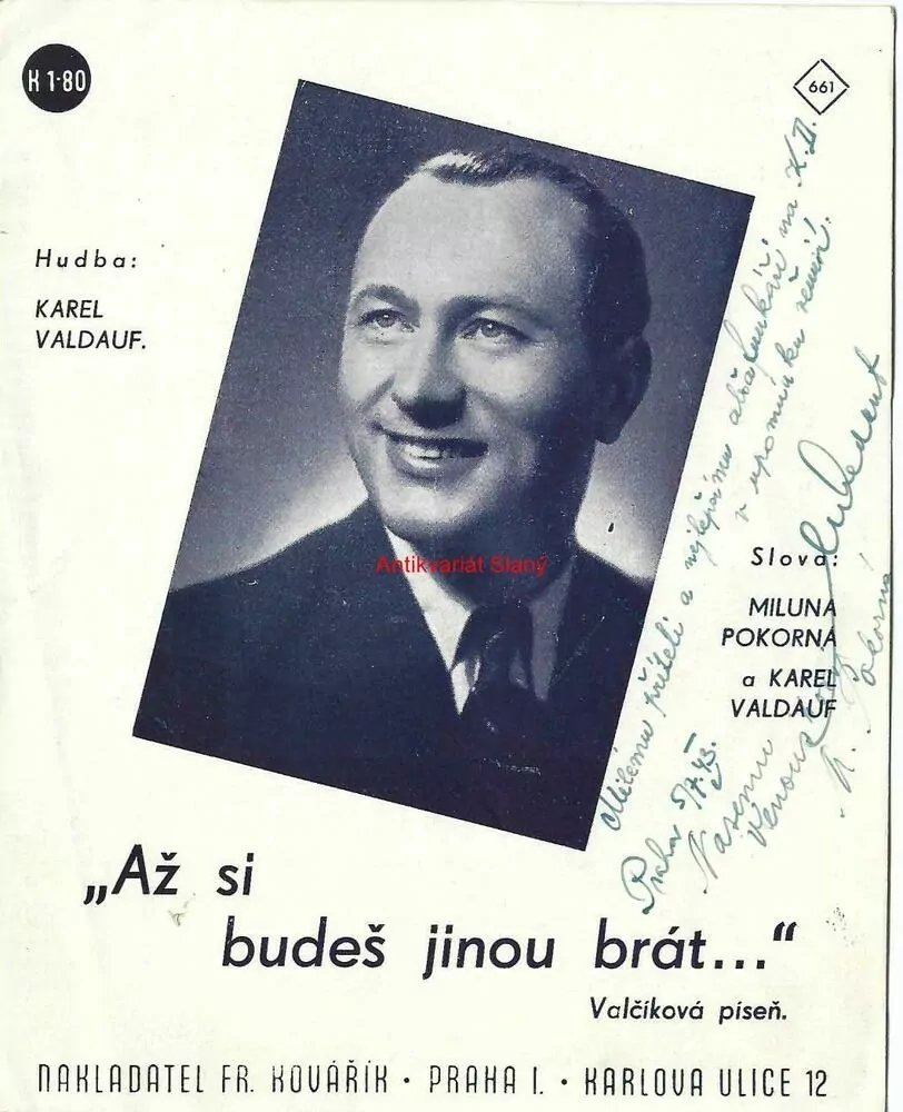 Karel VALDAUF (661) - "AŽ SI BUDEŠ JINOU BRÁT..." valčíková píseň