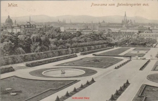 WIEN, Vídeň - Panorama vom Belvederegarten aus